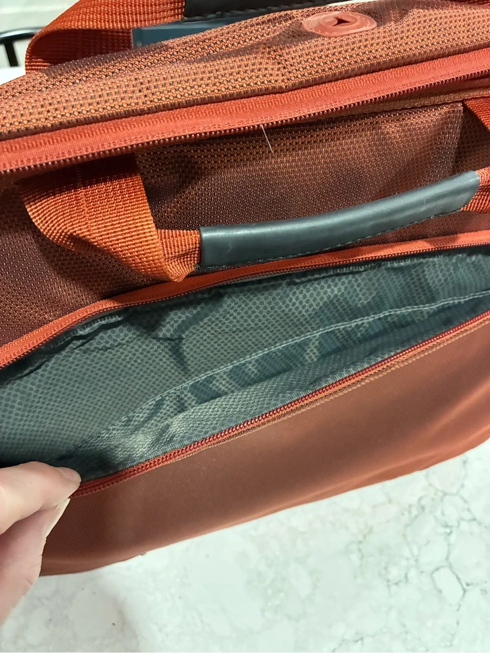 Men's Tumi T-Tech Rust Red Travel Laptop Briefcase -